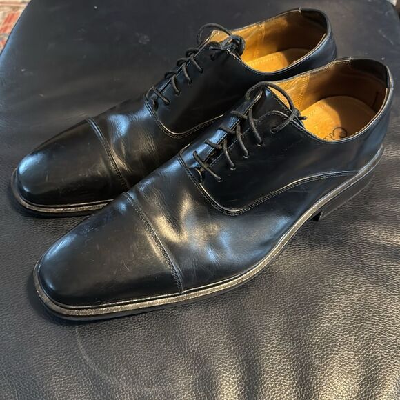 Cole Haan Air Madero Black Leather Cap Toe Nike Air Oxford Dress Shoes - Picture 3 of 11